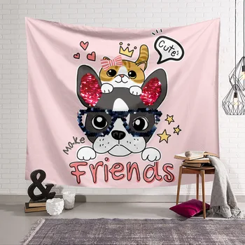 

Funny Cat Home Decor Tapestry Cartoon Blanket Animal Modern Printed Minimalist Tapestry for Living Room Wall Hanging