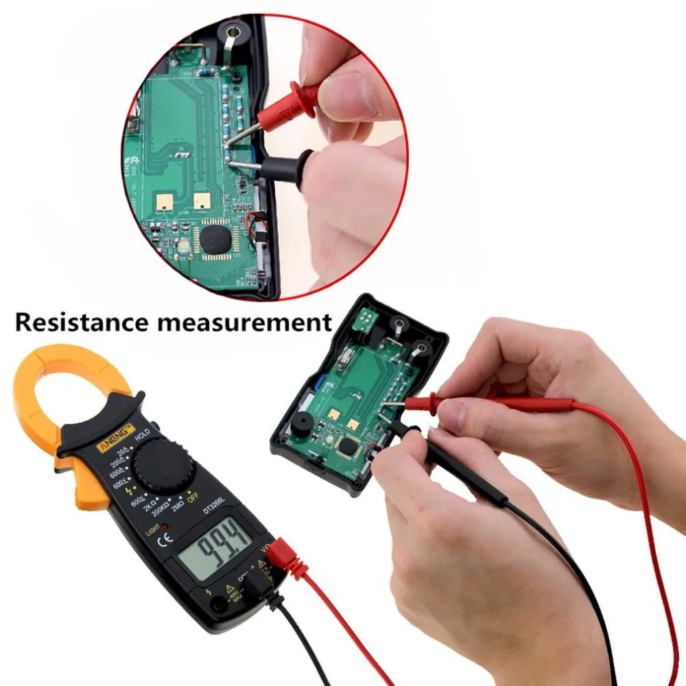 

DT3266L Digital Clamp ammeter AC DC Ammeter Multimeter Voltmeter 400A Electronic Clamp meter Diode Fire Wire Tester