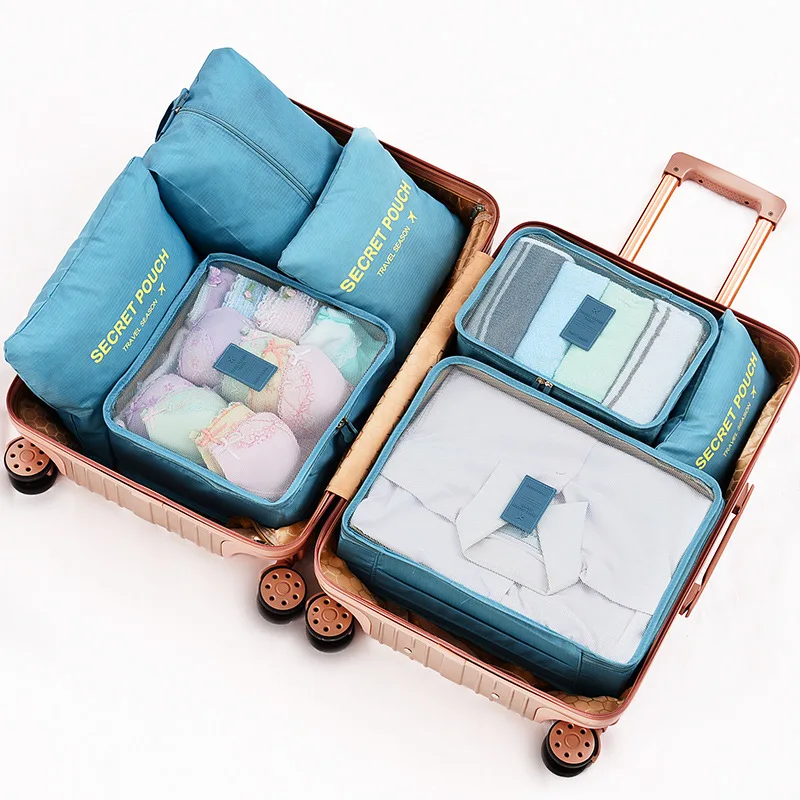 Hayan дорожная сумка для хранения 7 комплектов толстой сумки для хранения багажа домашняя сумка для хранения одежды - Цвет: Sky Blue