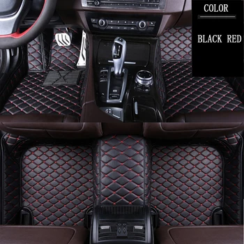 

leather car floor mats for Mitsubishi Outlander 2003- 2016 2017 2018 Custom auto foot Pads automobile carpet cover