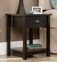 

2pcs FCH 1-Drawer Nightstand End Table Side Table Black (56 x 40 x 70)cm US warehouse