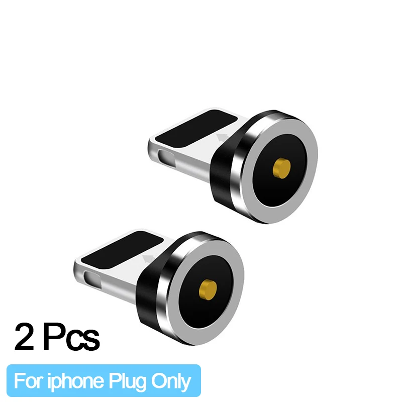 IOS 2Pcs plug Magnetic Plug for iphone Type C Micro USB C 8 pin plug Mobile Phone Cables Fast Charging for samsung galaxy note 8 Magnetic Plug - Цвет: IOS 2Pcs plug