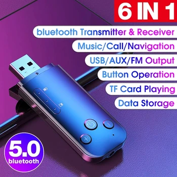 

Mini bluetooth 5.0 Wireless Adapter Receiver Transmitter USB AUX FM Output Support For Computer Laptop Without Drive Required
