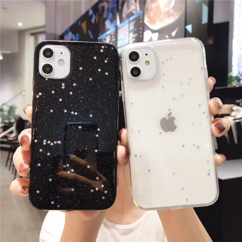 Чехол для iphone 11 pro max блестящие звезды мягкий прозрачный чехол из ТПУ телефона Xs XR X