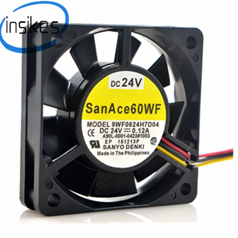 9WF0624H7D04 компьютер охлаждающий вентилятор DC 24V 0.12A 6015 6 см 60*60*15 мм 3 провода|wire wire|wiring