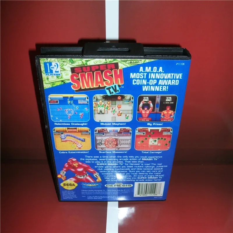 Super Smash T.V. Чехол США с коробкой и руководством для sega Megadrive Genesis игровая консоль 16 бит MD карта