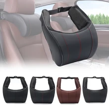 1 шт. Автомобильный подголовник из искусственной кожи, подушка для шеи, подушка для шеи с эффектом памяти, подушка для подголовника, Высококачественная мягкая подушка