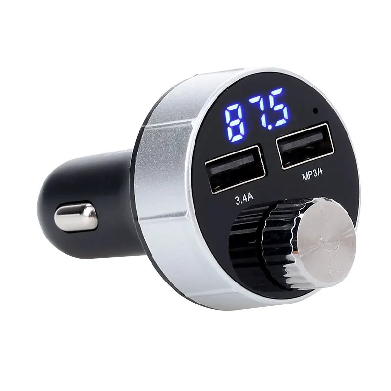 Автомобильное зарядное устройство с двумя usb-портами, fm-передатчик, Aux, Bluetooth, Смарт, громкая связь, вызов, mp3-плеер, многофункциональное воспроизведение TF, fm-передача