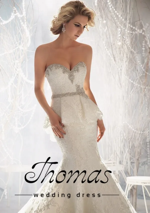 venda quente elegante rendas с бисером querida sereia vestidos de Casamento vestido personalizado свадебное платье
