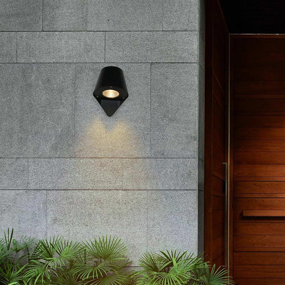New Nodern Black Led Outdoor Wall Light Sconce Ip65 Waterproof Garden Wall Lights Lamp Lighting Oreab 5W COB Aluminum Material