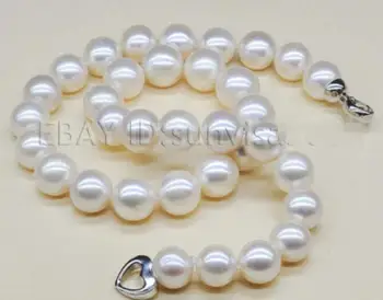 

Jewelry Pearl Necklace woman's gift AAA White 9-9.5mm Akoya Genuine Pearl Necklace 17" Factory Wholesale price Wom Free Shipping