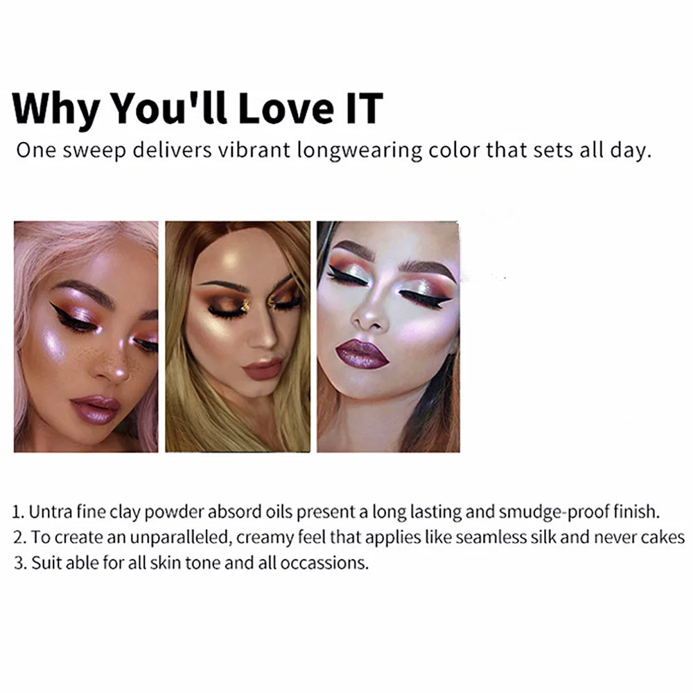9color Matte Eyeshadow Tray Durable Waterproof Easy To Apply Pearlescent Eyeshadow Diamond Flash Eye Decoration Style TSLM2