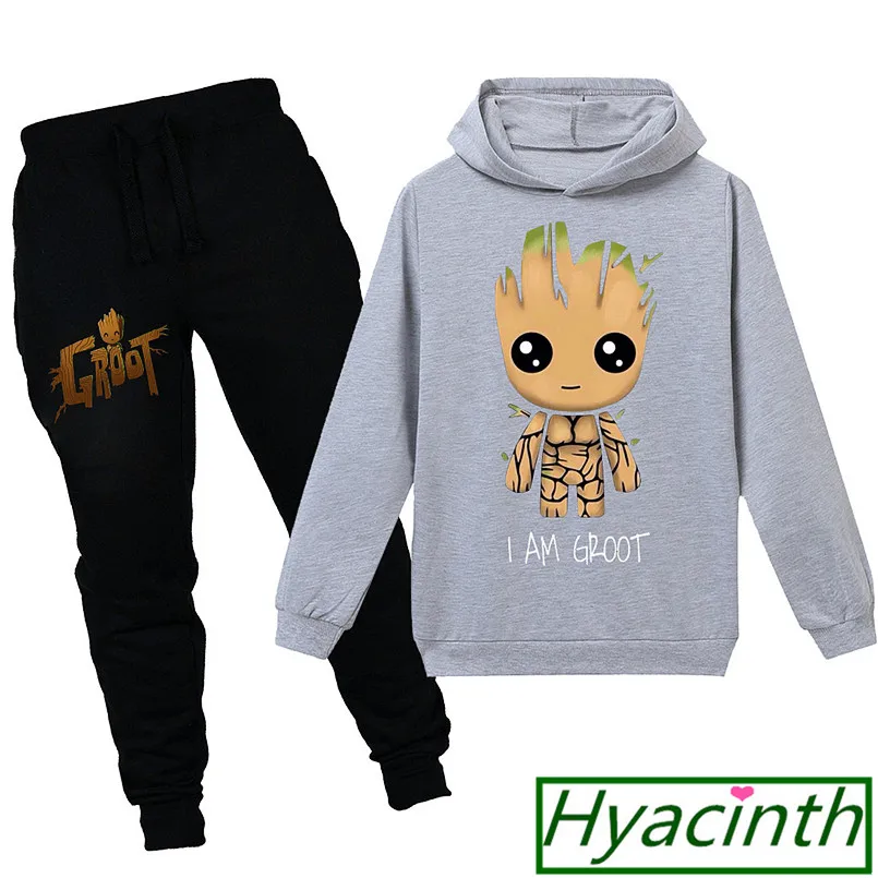 I Am Groot/куртка для мальчиков детское тонкое пальто Одежда для маленьких мальчиков и девочек топы для маленьких девочек, детские Забавные футболки с объемным рисунком наряд с капюшоном - Цвет: PH1227-gray