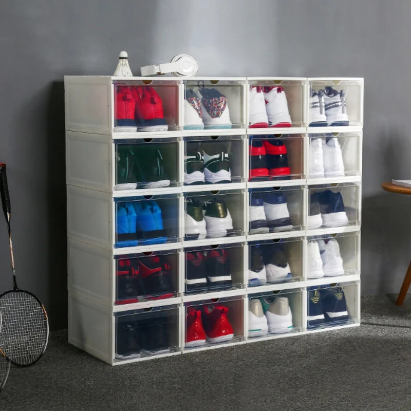 Новинка ящик Тип Коробка для хранения обуви утолщаются прозрачные стойки для обуви шкаф Органайзеры