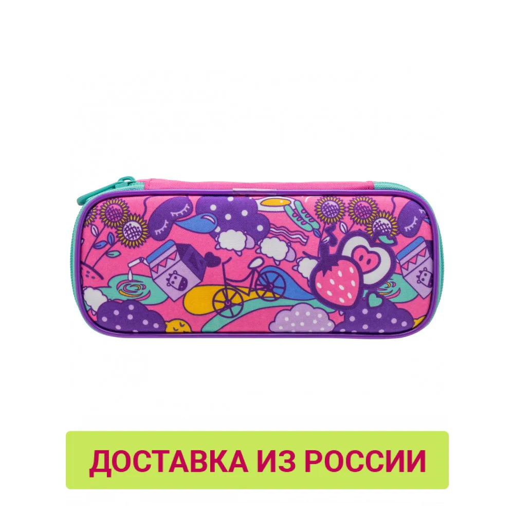 Пенал на молнии TIGER ENTERPRISE GOOD DAY без наполнения розовый для девочек|Пеналы| |