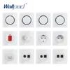 Wallpad 2022 New Arrival Random Click Push Button Wall Light Switch With LED Indicator Socket Crystal Glass Panel For Home ► Photo 1/6