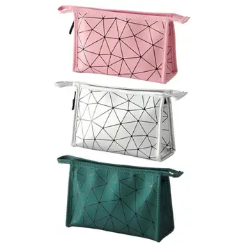 

Durable Cosmetic Bag Delicate Design Fashion Geometric Print Make Up Organizer Cosmetic Clutch Wash Toiletry Tote Bag