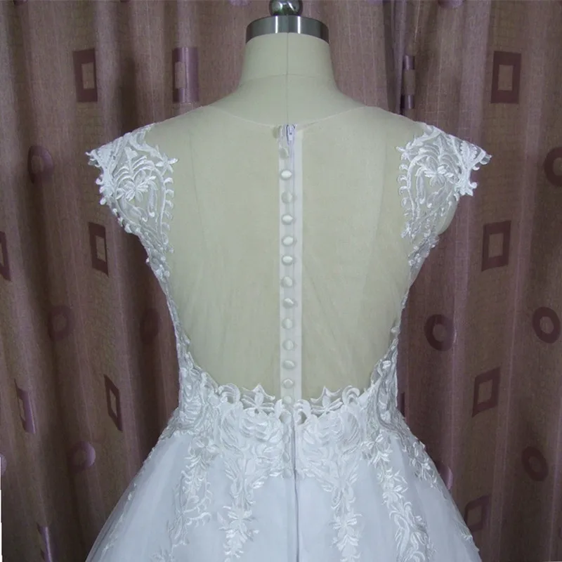 Свадебное платье принцессы с открытой спиной и вышивкой Vestido De Noiva, роскошное кружевное платье невесты, восхитительное платье с вырезом на шее