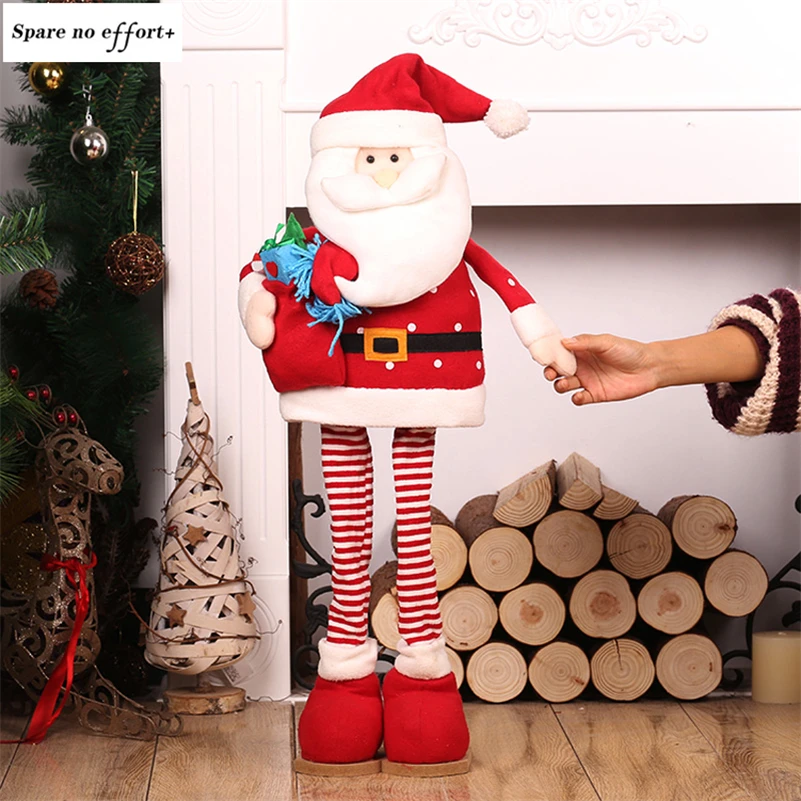 Adornos de navidad выдвижной Санта Клаус Снеговик куклы Merry Christmas год Рождественские украшения для подарков для дома натальная игрушка