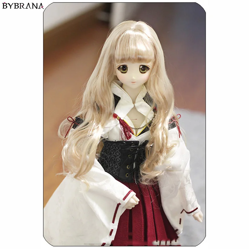 Bybrana вьющиеся волосы 1/3 1/4 1/6 BJD кукла парик имитация мохера - Color: 2