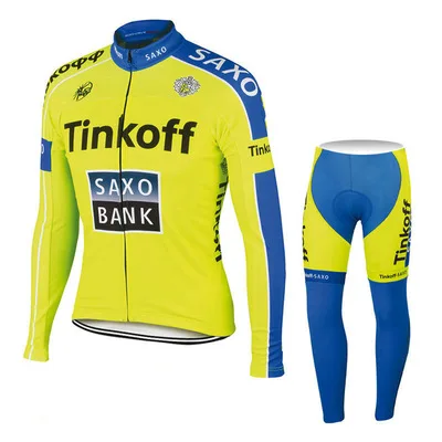 cycling jersey set 8 Дышащая велосипедная майка, одежда для велосипеда, рубашка с длинным рукавом, комбинезон, комплект одежды для горного велосипеда, TINKOFF SKY - Color: cycling jersey set 8