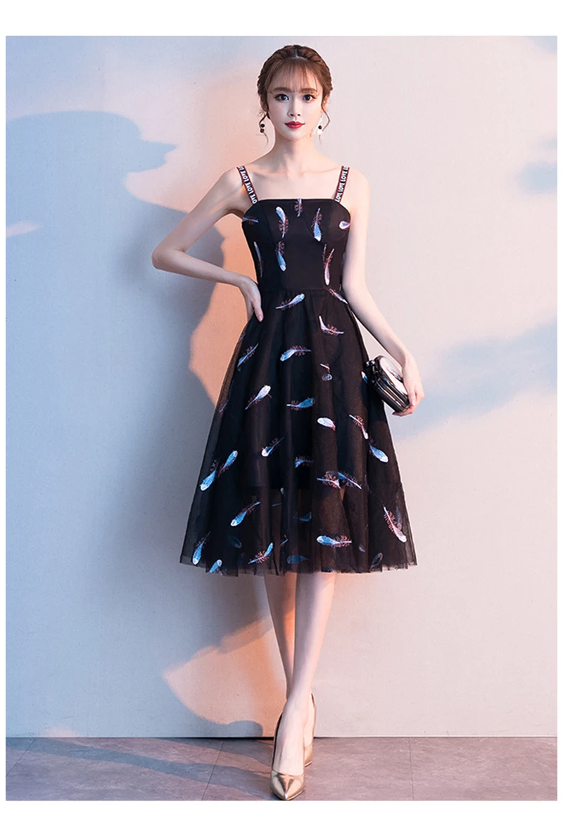 black halter cocktail dress