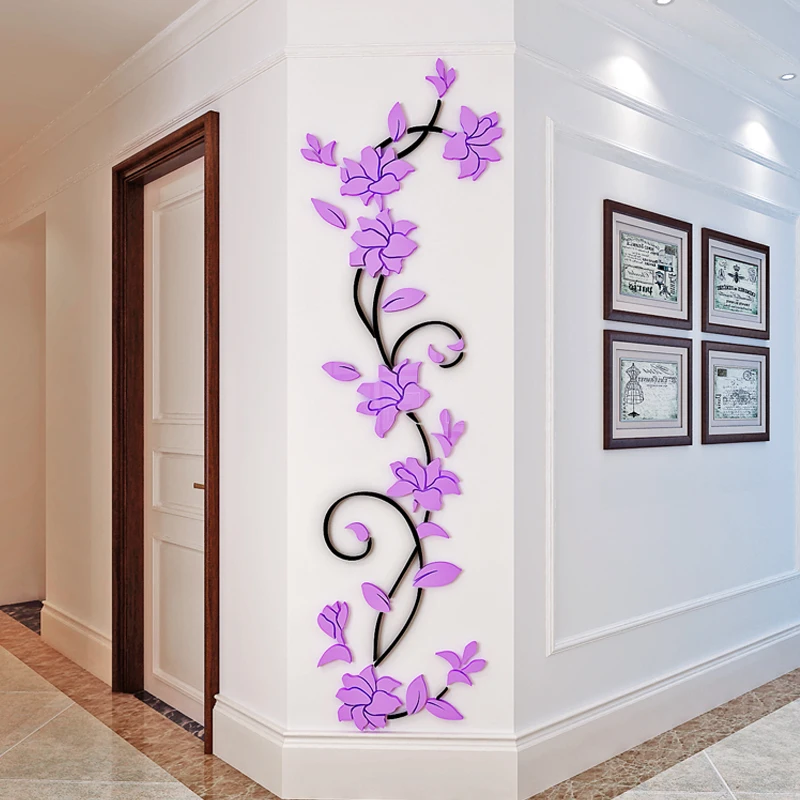 Sticker miroir 3D Fleur