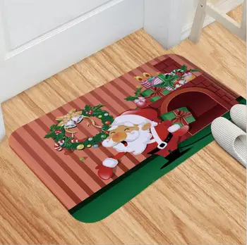 

Christmas Gift Deer Santa Plush Carpet Foot Pad Door Mat Carpet Plush Toy 3006