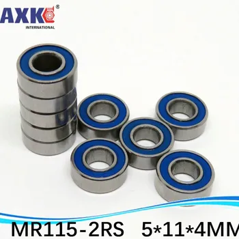 

AXK sale price free shipping 10 pcs High quality ABEC-5 Z2V2 MR115-2RS ABEC-5 5*11*4 mm Ball Bearings MR115RS L1150