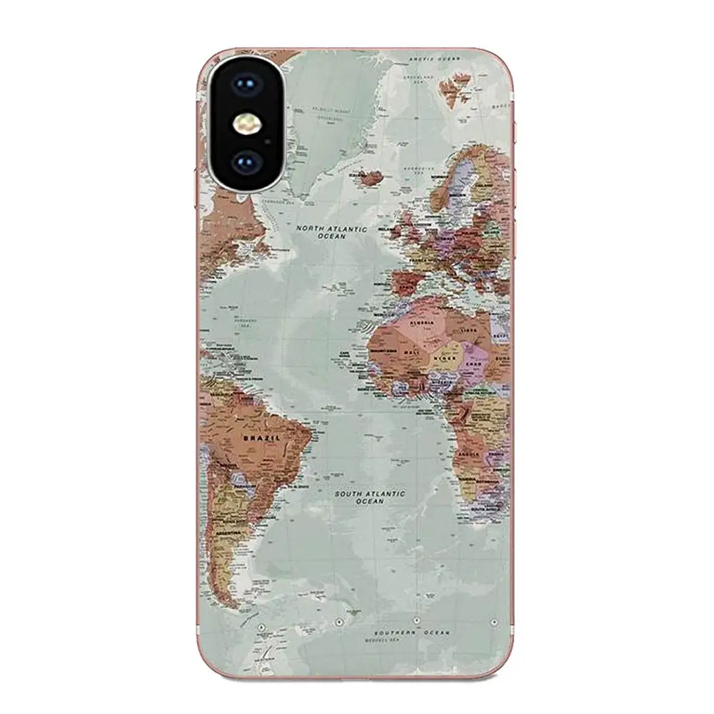 as picture Карта мира для LG K50 Q6 Q7 Q8 Q60 X Мощность 2 3 Nexus 5 5X V10 V20 V30 V40 Q Stylus TPU чехол Аксессуары - Цвет: as picture