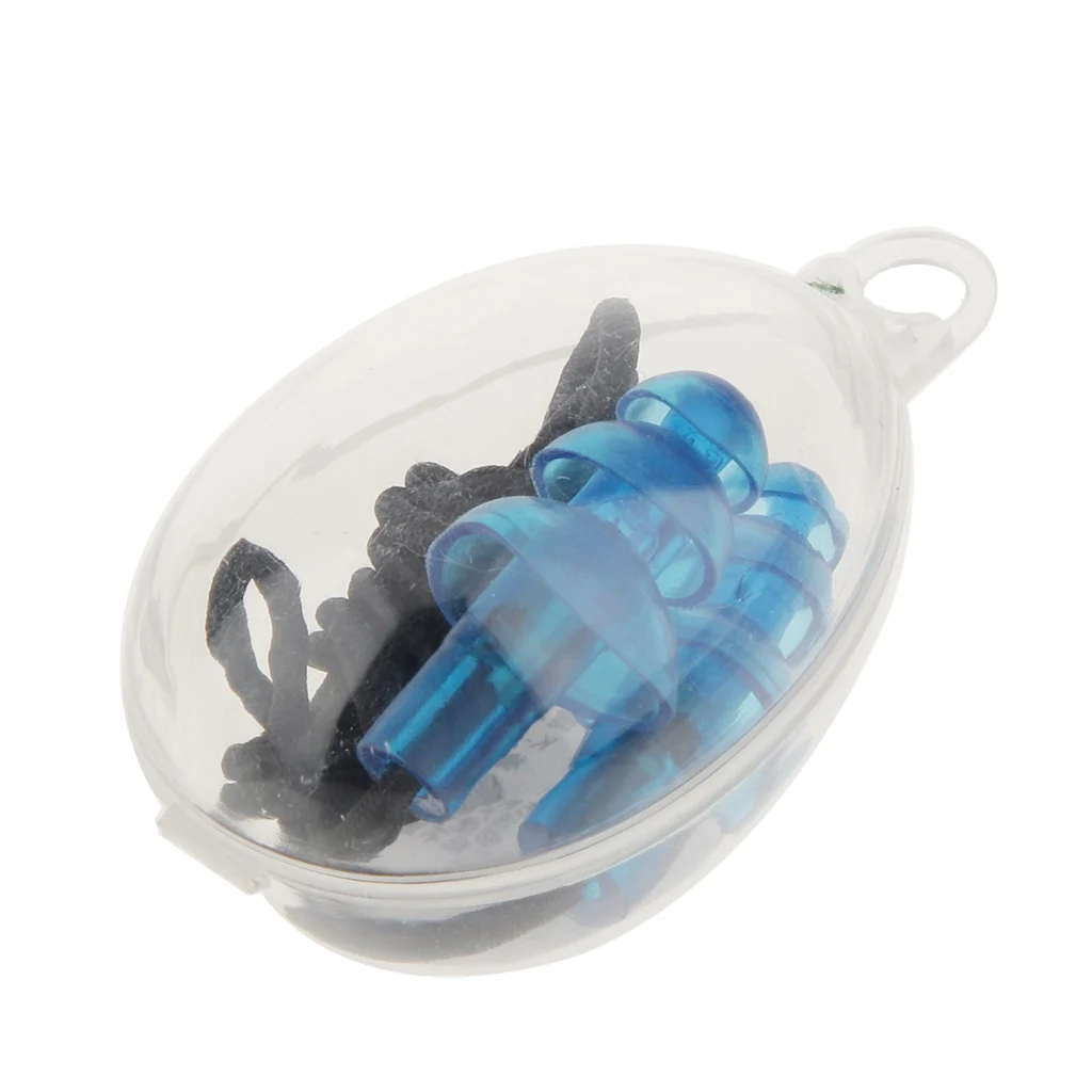 1 Pair Soft and Flexible Ear Plugs With String Cord for Swimming or Sleeping Silicone Swimming Earplugs Ear Protection
