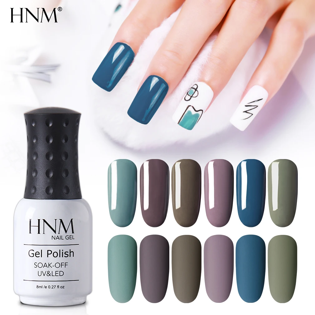 

HNM Newest Vanilla Gray Color UV Gel Nail Polish Soak Off Varnish Nail Art Lacquer Enamel Semi Permanent Stamping Matt TopGellak