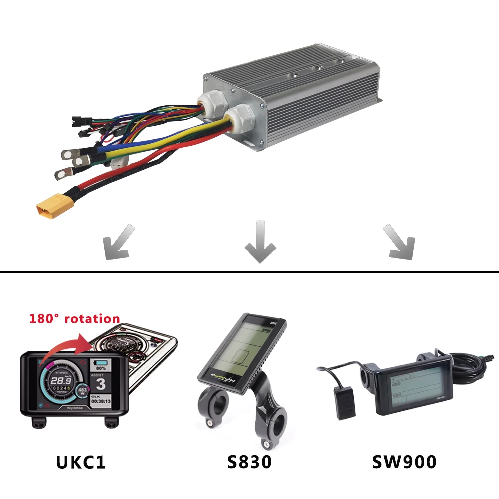 48v 72v 3000W Sine wave электрический велосипед с ЖК дисплеем|Аксессуары для