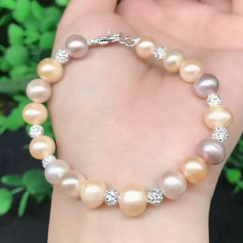 

Hot selling natural pearl bracelet fashion ladies color beads single circle bracelet jewelry gifts