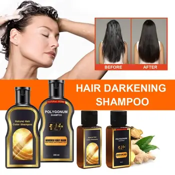 

Multiflorum Grey Reverse Hair Color Black Hair Shampoo Natural Shampoos Hair Care Repair Oil Control Anti-dandruff Cream 30ml