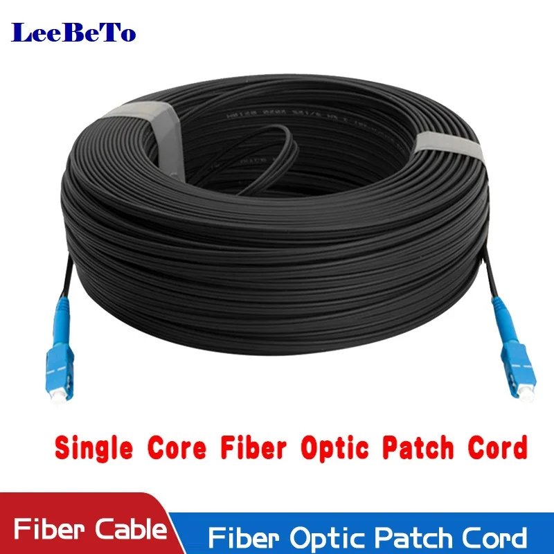 Single Mode Simplex Fiber Optic Patch Cord Optical Patch Cable Indoor Drop Cable Fiber Optic Drop Cable 30m sc apc fiber optic patch cord single mode g657a1 indoor fibre optica drop cable apc optical cable   lszh jacket ftth