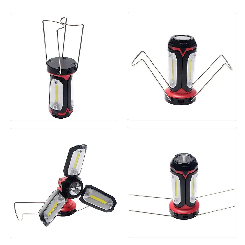 Rechargeable LED Work Light Multi-function Outdoor USB Charging Portable COB Flashlight for Car Maintenance Camping