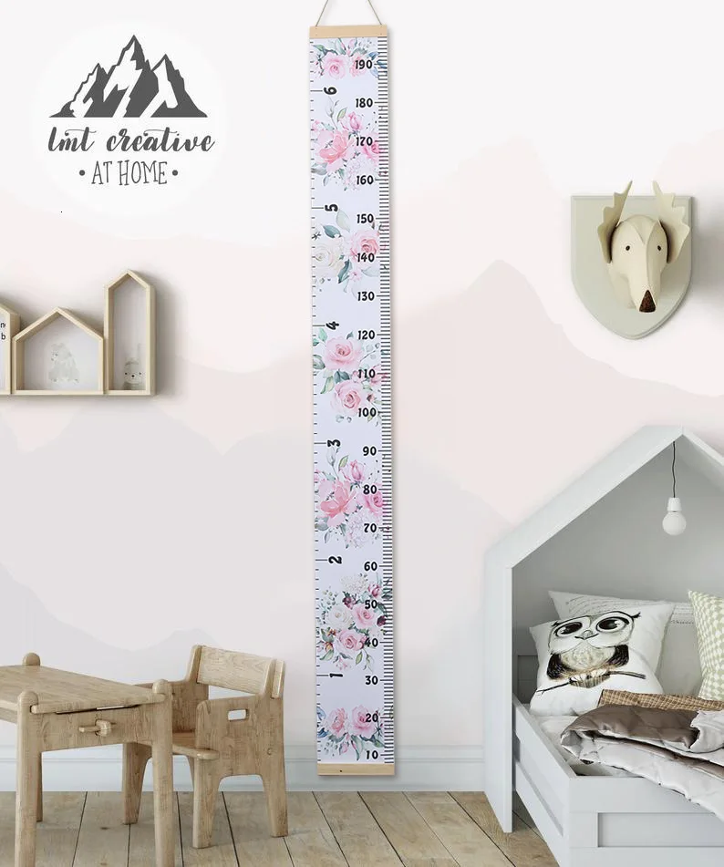 Height Measure Ruler For Children Wooden Wall Hanging Wall Sticker Kids Baby Growth Chart Bedroom Decoration Nordic Style Gift