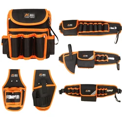 Sac à outils de taille, sac de rangement de réparation, sac de rangement de matériel en tissu Oxford organisateur d'outils pour hommes, porte clé de poche pince pochette de ceinture pour électricien 