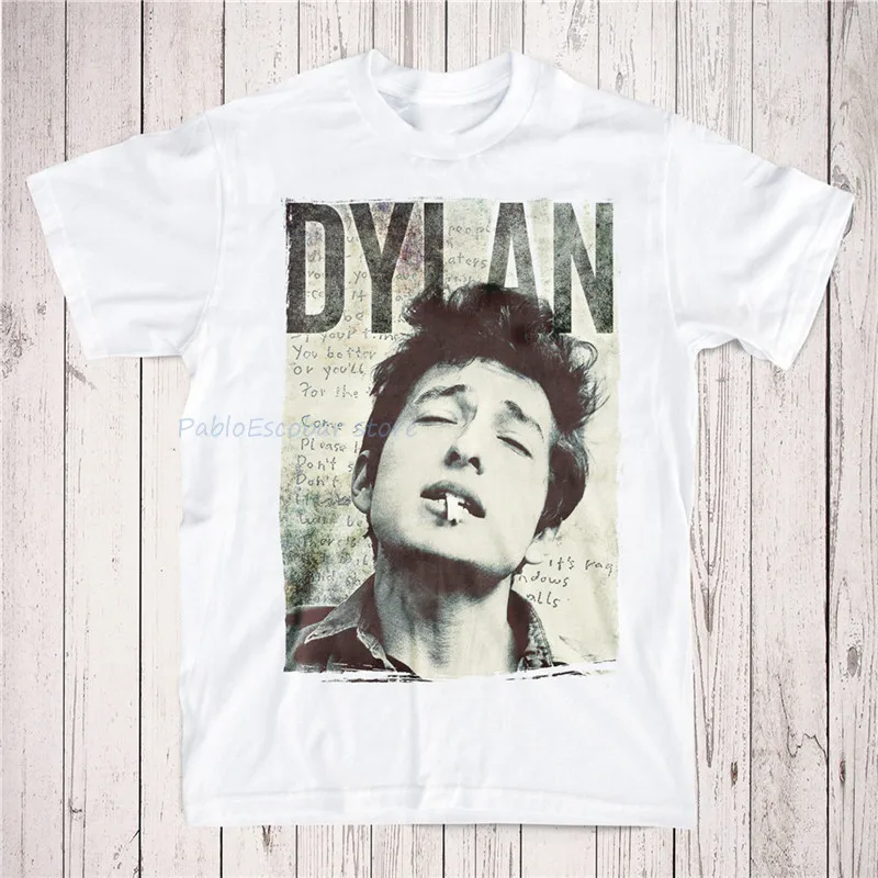Bob Dylan винтажная стильная футболка хип-хоп Мужская брендовая с круглым вырезом