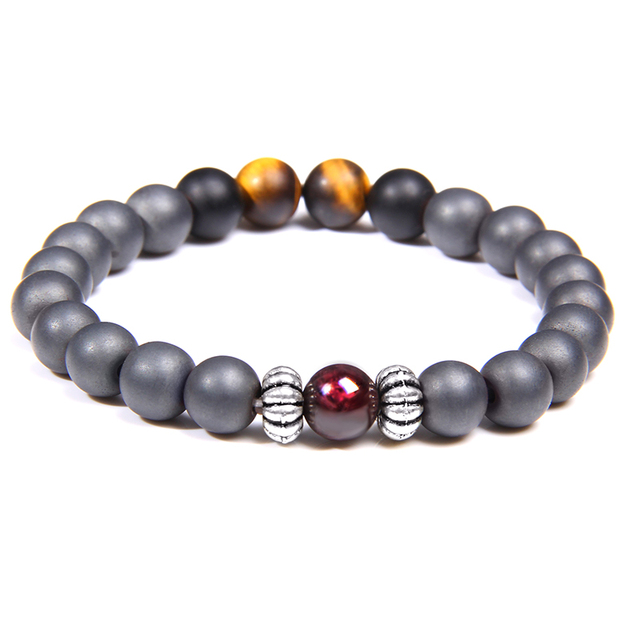 Bracelets Natural Garnet Beads Bracelet For Women Red Stone Bracelet Silver-plated Yoga Balance Pulsera Couples Jewelry Gift