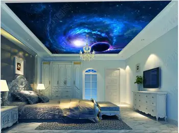 

Custom ceiling wallpaper for walls 3 d zenith mural wallpaper Beautiful cool fantasy planet universe ceiling mural wall paper