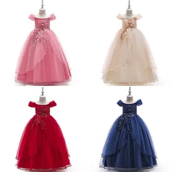 

Kuulee Girl Children Kids Off Shoulder Costumes Long Princess Dresses For Party Performance