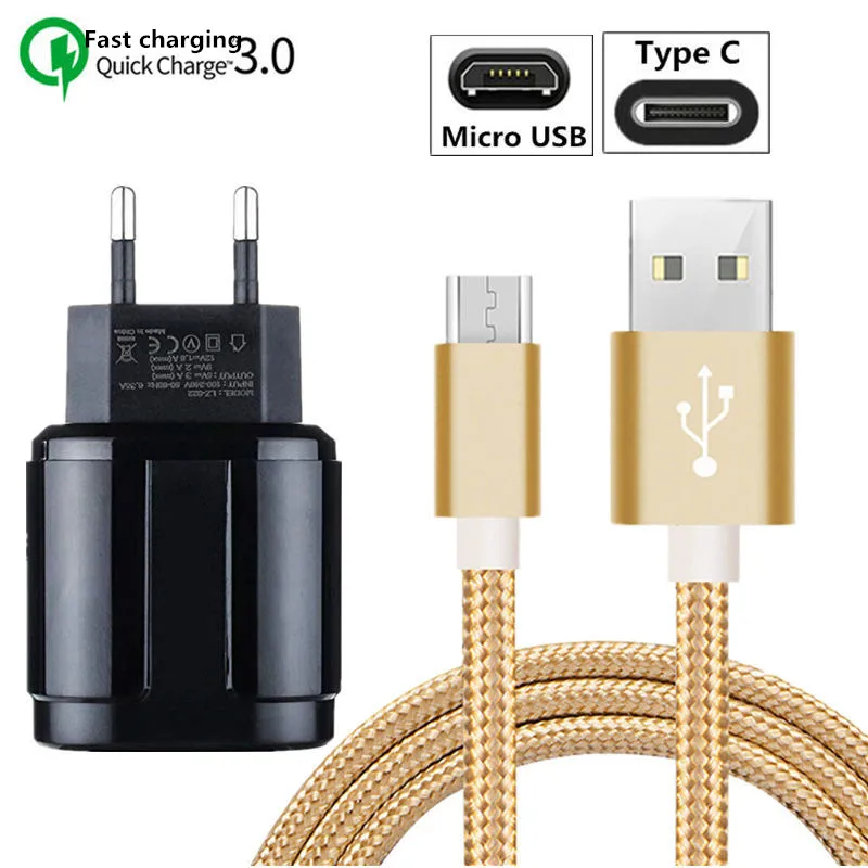 Зарядное устройство QC 3 0 для Samsung Galaxy M20 A6 S9 S8 S10E S10 Plus A7 A5 J8 J6 J4 2018 USB кабель J3 2017 J7 J5 S7
