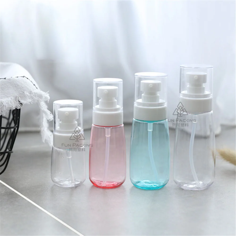 1PCS Fine Mist Spray Bottle Plastic Lotion Pump Bottle Travel Perfume Water Bottle Refillable 30ml/60ml/80ml/100ml