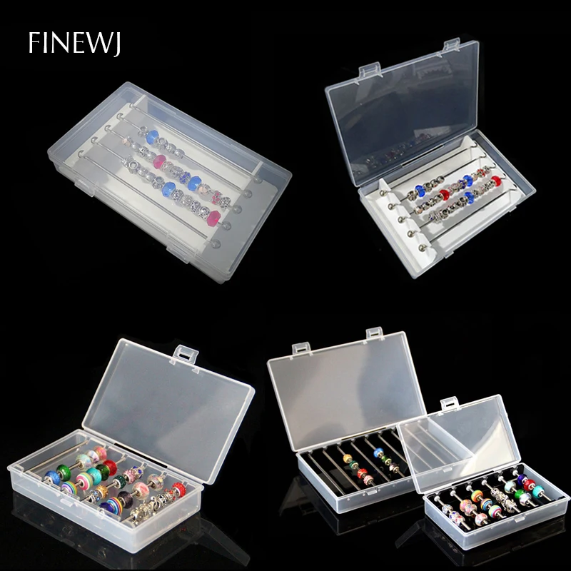 Acrylic Pandora Box Charm Beads Bracelet Ring Holder Jewellery Organizer JewelryTray Diy Finding Display Stand Storage Case Rack acrylic troll beads display storage box pandora charm beads bracelet ring holder 3 bars jewelry organizer storage carrying case