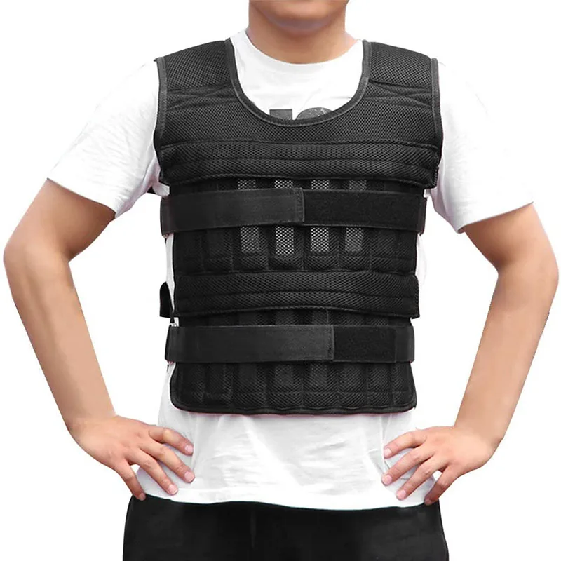 15KG 30KG Loading Weight Vest Adjustable Weights Jacket Breathable Shockproof Multi Pockets Running Weight Lifting weighted vest