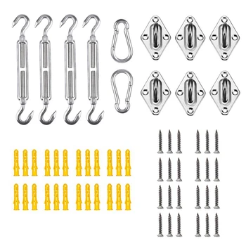 

Shade Sail Hardware Kit For Triple-cornered Sail/Rectangle Sail Installation Heavy Duty Sun Shade Sail Accessories For Patio