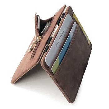 

Droppshiping Men Wallet Small Size Magic Band Solid Color Card Holder Coin Purse J55
