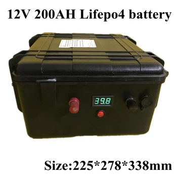 

Powerful 12v 200ah Lifepo4 Battery Pack Lithium with BMS for 1000w Boat RV Solar Energy Storage Monitor Computer +10A Charger